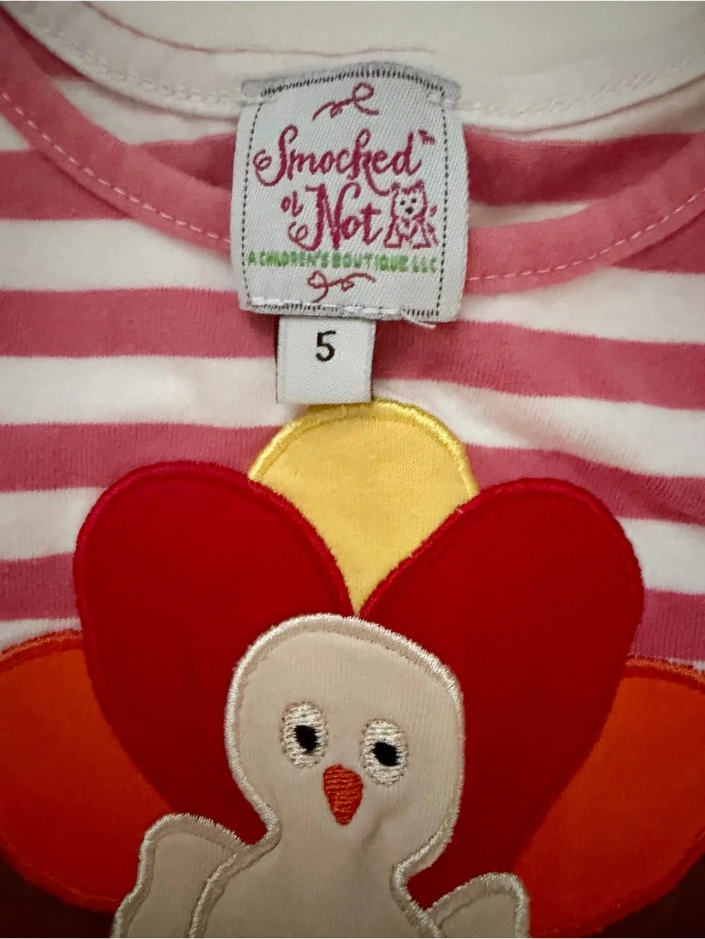 Size 5 Pink & White Striped Turkey Dress